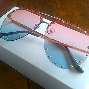 Rainbow studded oversized Sunglasses